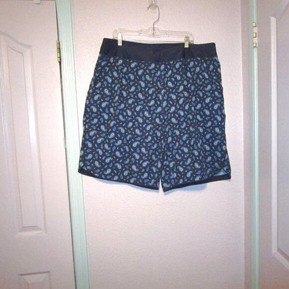 Lands End LINED Swim Size 24W SHORTS Pockets UPF High Rise PAISLEY Minimizer - Picture 2 of 9